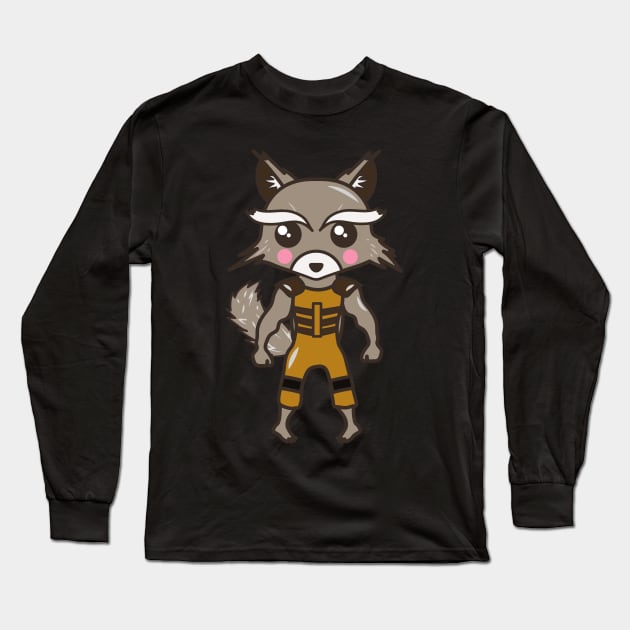 Space Raccoon Long Sleeve T-Shirt by fashionsforfans